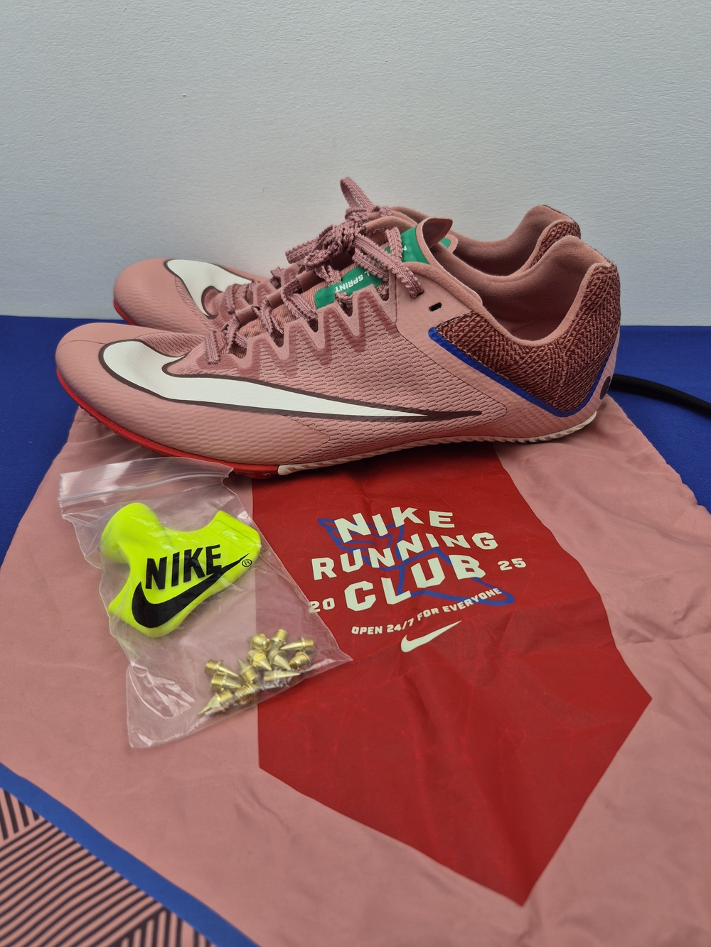 Nike Track Spikes Red Stardust Men Size 10 - Women Size 11.5 NWOB Rival Sprint